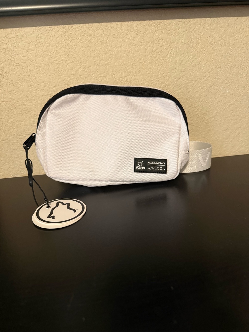Wolfpak White Crossbody with Black Trim